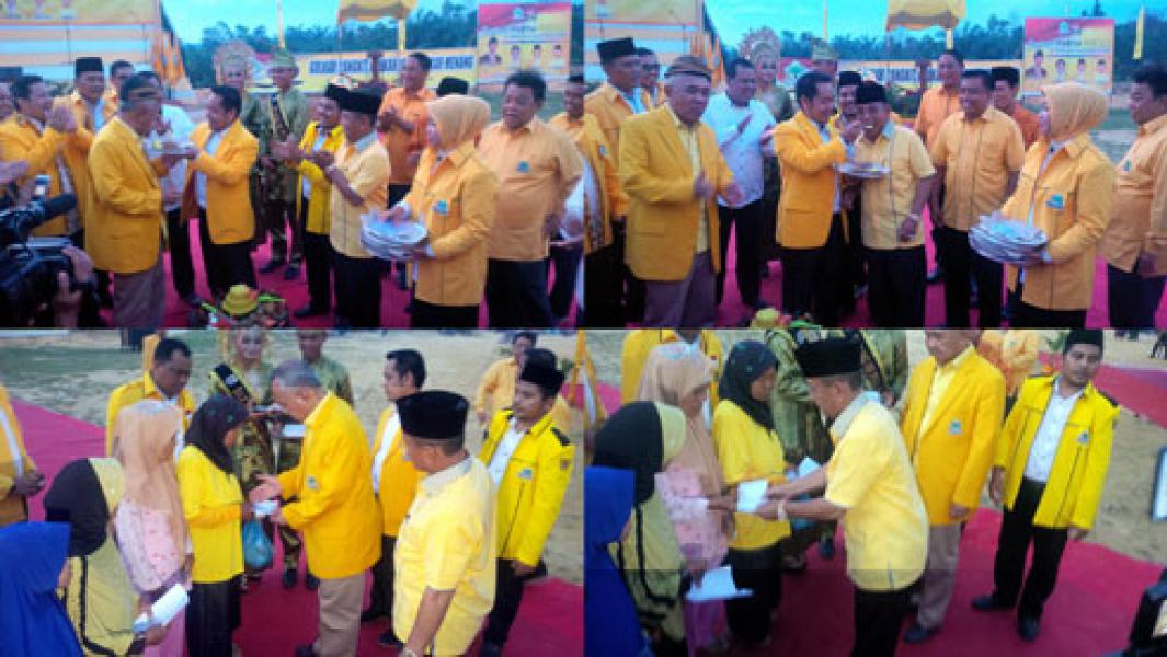 HUT Golkar ke-52 di Pelalawan Diisi dengan Memberi Bantuan Kepada Anak Yatim dan Kaum Dhu`afa