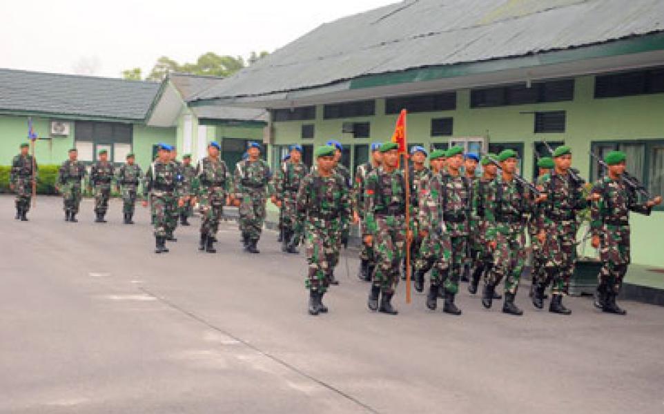 Jelang Peringatan HUT Ke 71 TNI,  Prajurit  TNI Laksanakan Geladi Di Makorem 031/Wirabima
