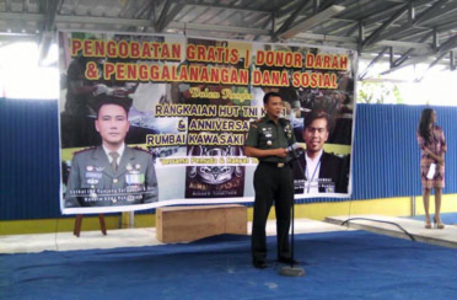 Kodim 0301/Pekanbaru Laksanakan Bhakti Sosial Kerjasama dengan Kawasaki Rumbai Krackers
