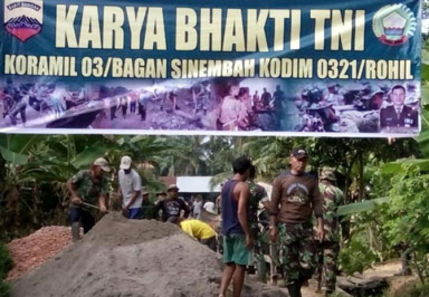 Kodim 0321/Rohil Pusatkan Karya Bhakti TNI di 4 Kecamatan