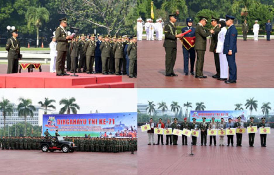 Panglima TNI Pimpin Upacara HUT ke-71 TNI  