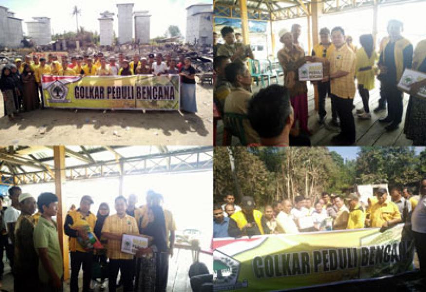 Peduli Bencana, Golkar Pelalawan‎ Serahkan Ratusan Paket Sembako Kepada Korban Kebakaran di Desa Pulau Muda