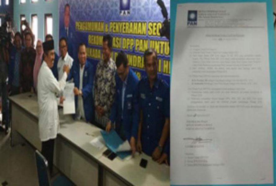 DPP PAN Rekomendasikan Syamsuar Maju di Pilgubri 2018