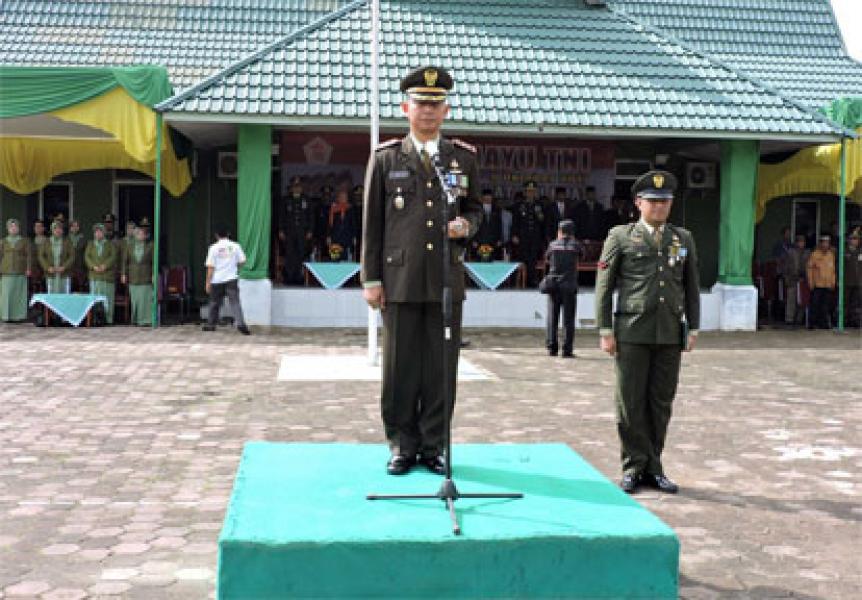 Kodim 0314/Inhil Gelar Upacara Peringatan HUT TNI Ke-72
