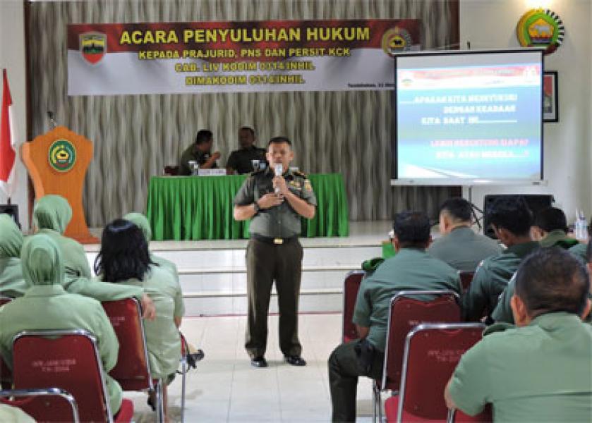 Kodim 0314/Inhil Mengikuti Penyuluhan Hukum Dari Kum Dam I/BB