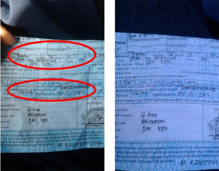 Oknum Satlantas Polres Kampar Salah Tulis Surat Tilang