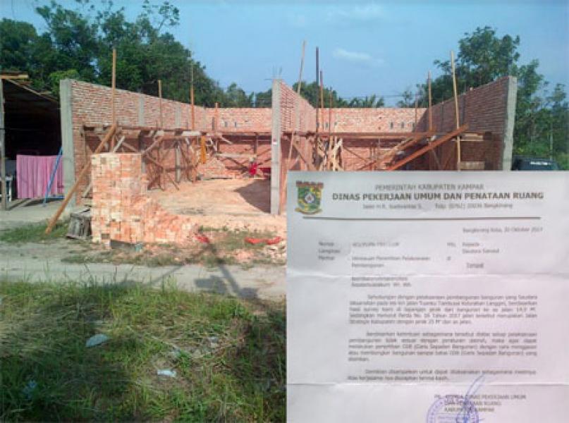 Perda Kampar, Warga Dilarang Mendirikan Bangunan 25 M Dari As Jalan Kabupaten