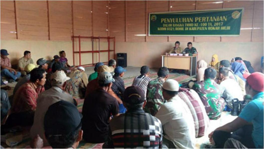 TMMD Ke-100 Kodim 0321/Rohil Gelar Penyuluhan Pertanian