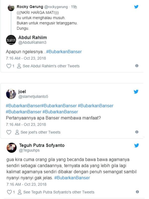 Aksi Pembakaran Bendera Picu Tagar #BubarkanBanser