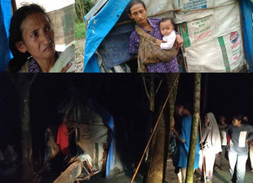 Potret Kemiskinan, Satu Keluarga di Kabupaten Pelalawan Terpaksa Hidup di Hutan Karet
