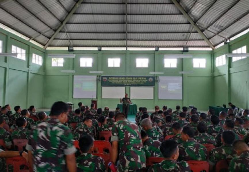 Kodim 0313/Kpr Terima Sosialisasi Dan Uji Petik  P4GN Dari Tim Terpadu Spamad