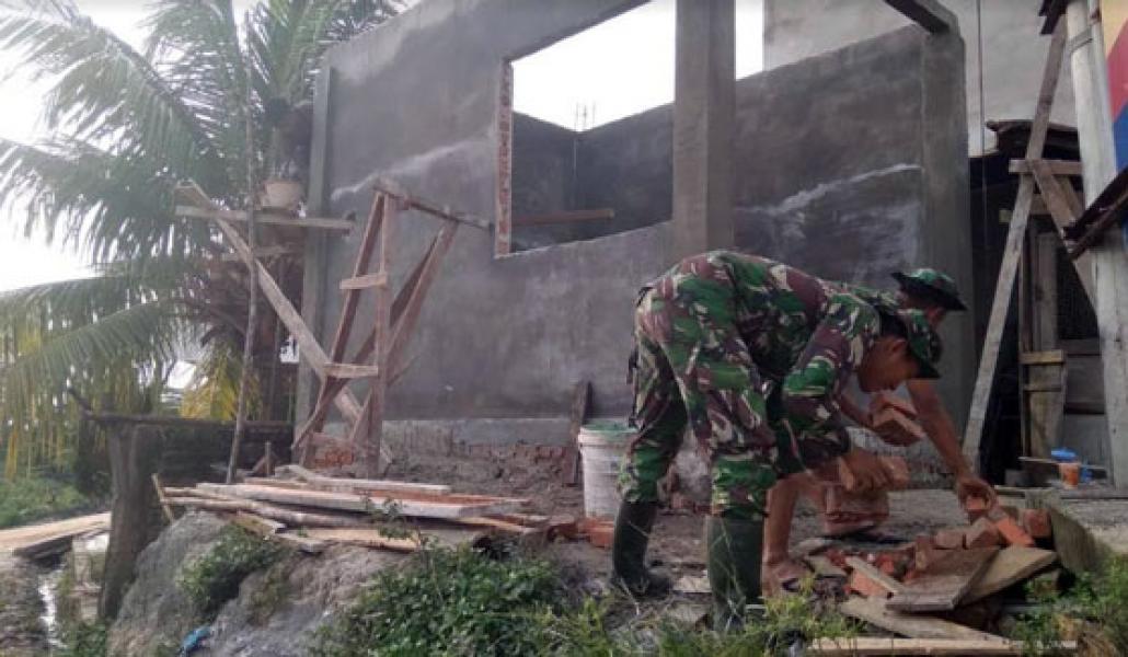 Pembangunan Pos Kamling oleh Kodim 0301/Pekanbaru Disambut Antusias Warga