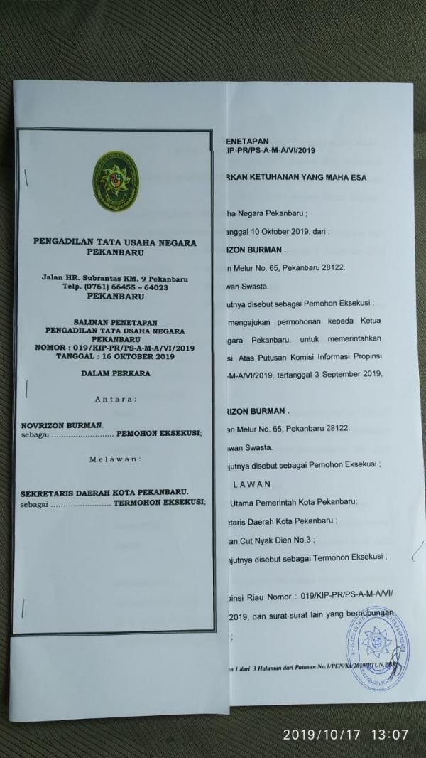 PTUN Segera Eksekusi Putusan Komisi Informasi Riau Terkait Izin Reklame di Pekanbaru