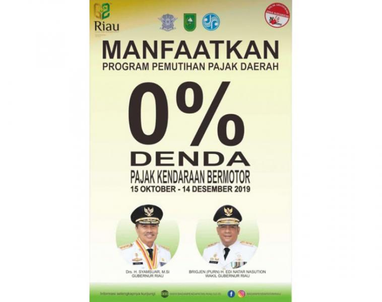 Pemprov Riau Hapus Denda Pajak Kendaraan