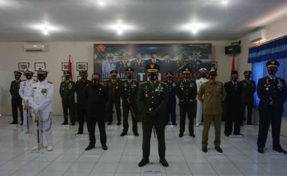 Danrem 174 Merauke Ikuti Upacara HUT Ke-75 TNI Secara Virtual