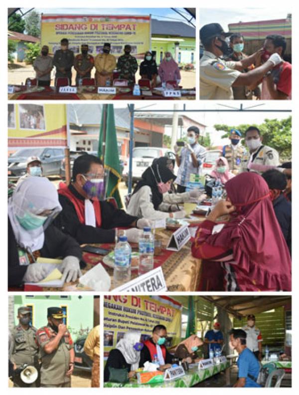 Hari Ini 23 Orang Terjaring Operasi Penegakan Hukum Covid-19 di Dua Kecamatan di Pelalawan 
