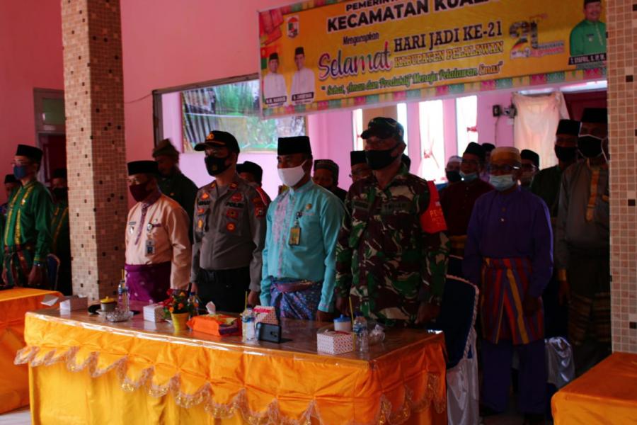 Kapolsek Kuala Kampar dan Upika Ikuti Acara HUT Pelalawan Ke - 21 Secara Virtual