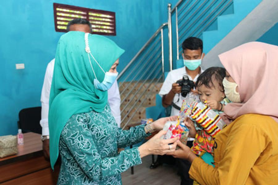 Kurangi Angka Stunting, Hj Herawati Syahrial Sosialisasi Ke Posyandu Desa Kuala Alam