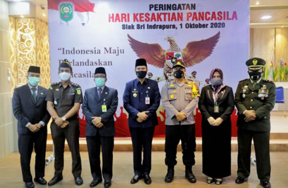 Pemkab dan Forkopimda Siak Ikuti Upacara Hari Kesaktian Pancasila Bersama Presiden RI secara Virtual
