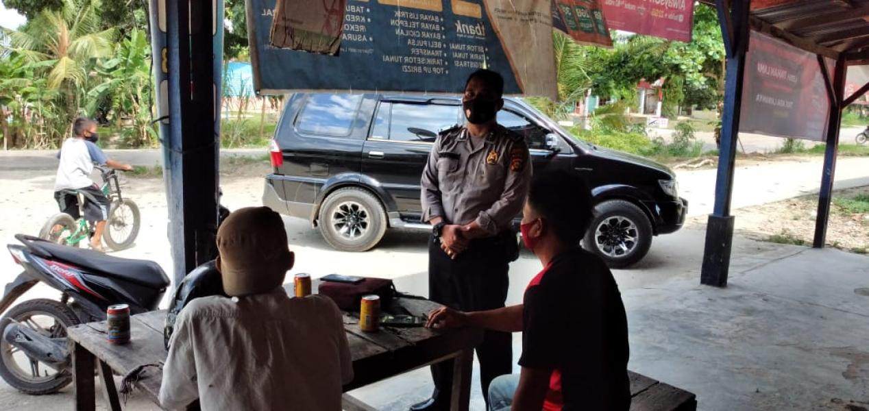 Pendisiplinan Prokes di Masa AKB Polsubsektor Pelalawan Lakukan Operasi Yustisi