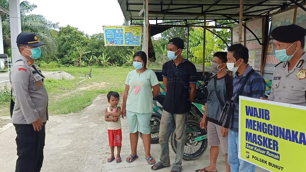 Polsek Bunut Lakukan Patroli Keamanan dan Sosialisasi Antisipasi Covid-19