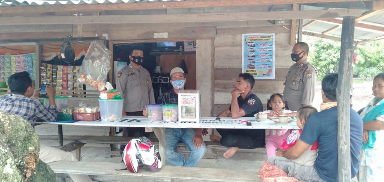 Polsek Langgam Patroli C3 dan Sosialisasi Protokol Kesehatan