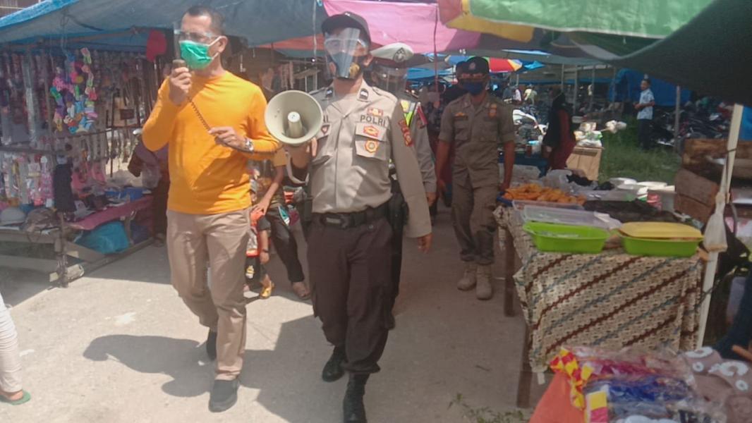 Polsek Pangkalan Kuras Bersama TNI dan Satpol PP Kembali Lakukan Ops Yustisi