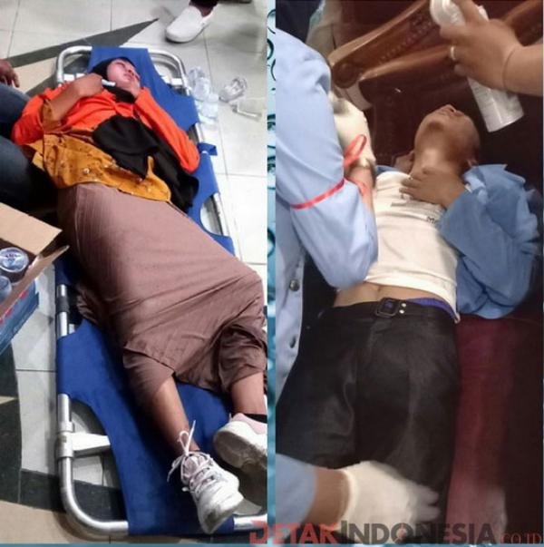 Ratusan Demonstran Berjatuhan di DPRD Riau