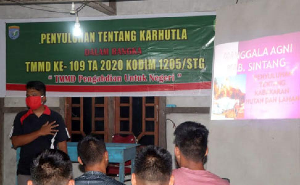 Satgas TMMD Sintang Berikan Penyuluhan Karhutla Kepada Manggala Agni