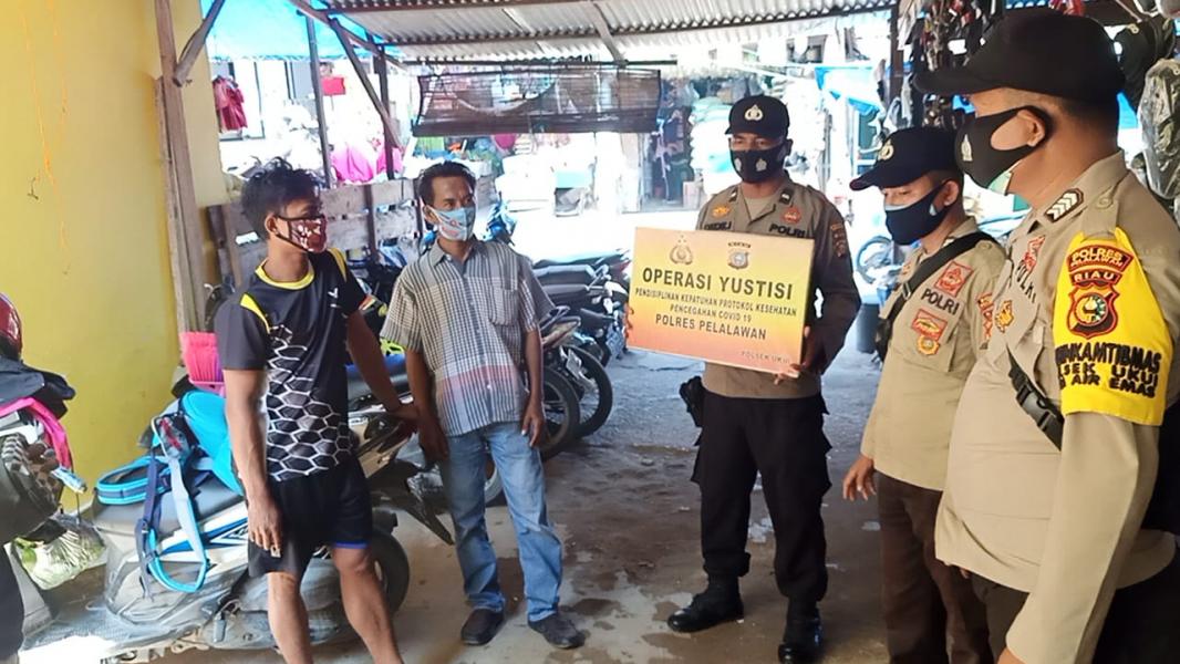Tekan Penyebaran Covid 19, Polsek Ukui Rutin Gelar Operasi Yustisi