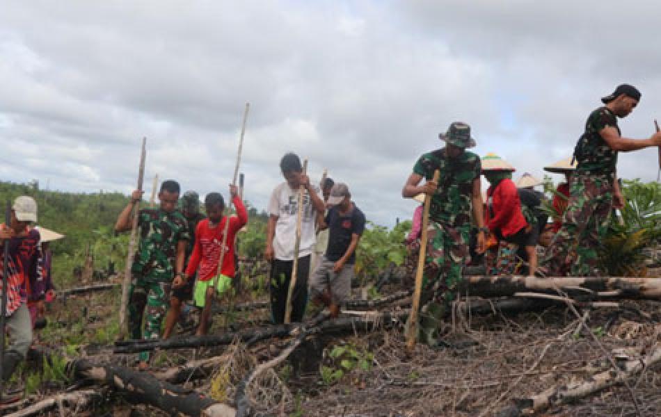 Tingkatkan Ketahanan Pangan, Dandim Sambas Puji Satgas TMMD Sintang