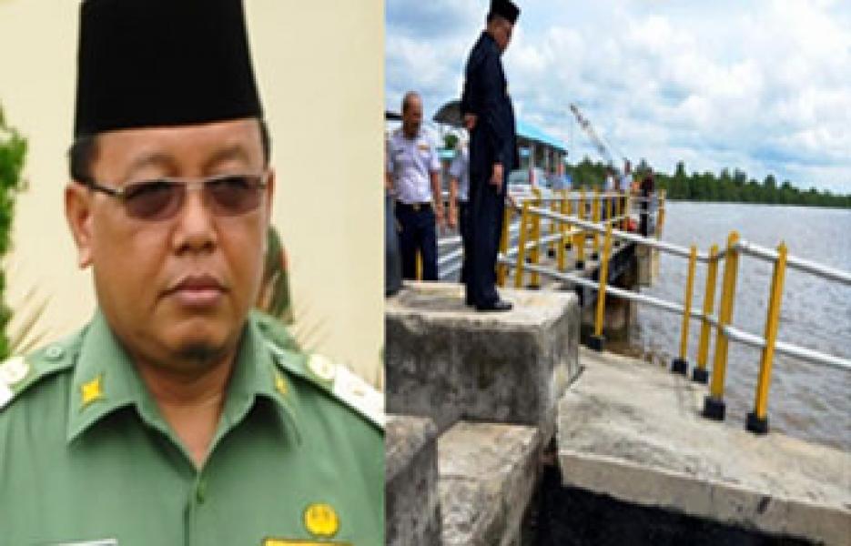 Ditabrak, Wabup Bengkalis Tinjau Pelabuhan Roro Air Putih