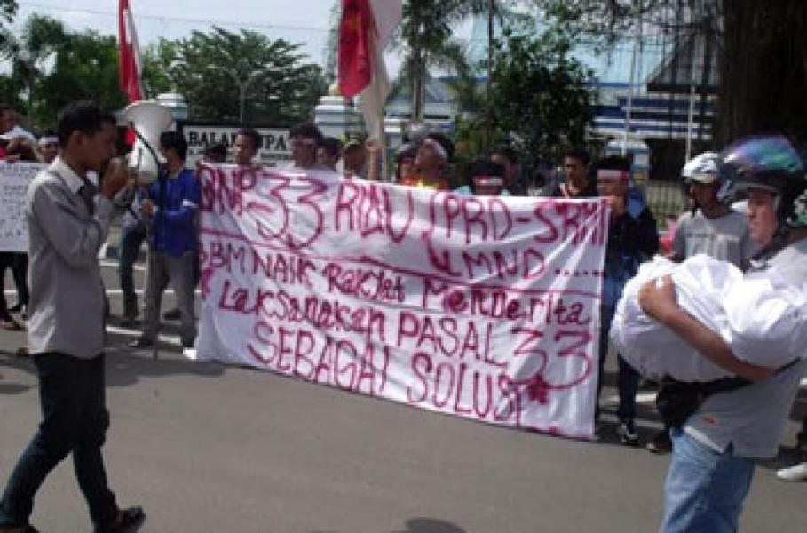 GNP 33 Riau Tolak Kebijakan Pencabutan Subsidi BBM