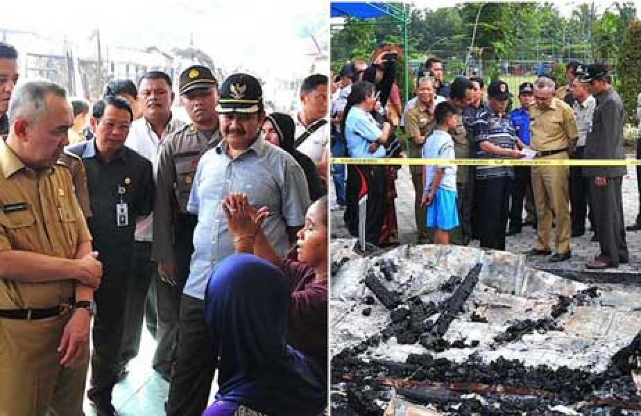 Plt Gubri Tinjau Kebakaran SMAN 3 Pekanbaru