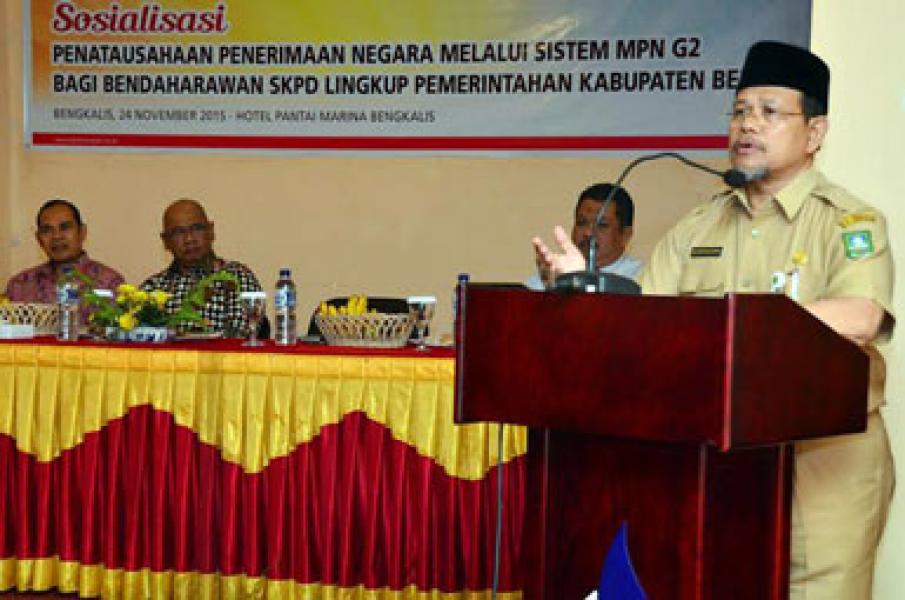 Bendahara SKPD Lingkup Pemkab Bengkalis Ikuti Sosialiasi MPN G-2