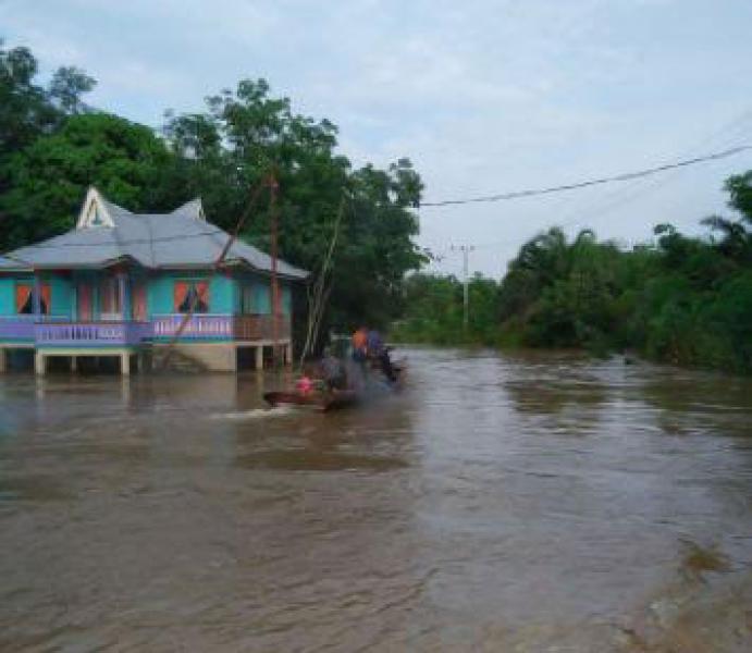 Desa Lubuk Kembang Bungo Jadi Desa Pertama Terendam Banjir di Pelalawan
