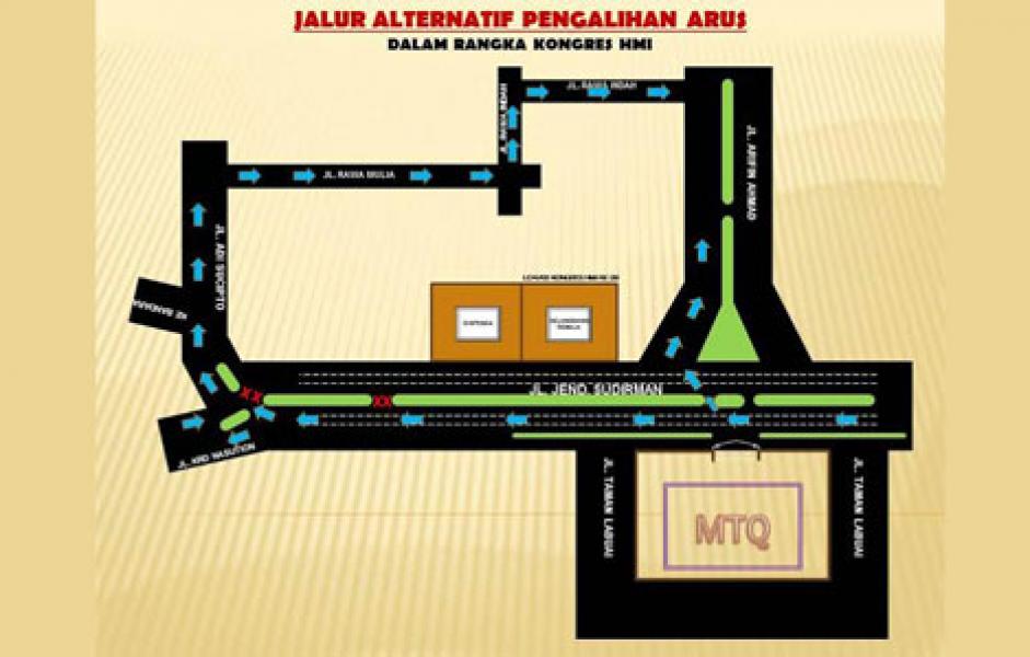 Hindari Kemacetan Saat Kongres HMI, Satlantas Pekanbaru Lakukan Pengalihan Arus
