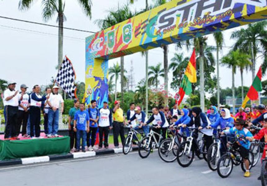 Ribuan Masyarakat Siak Antusias Ikuti Fun Bike