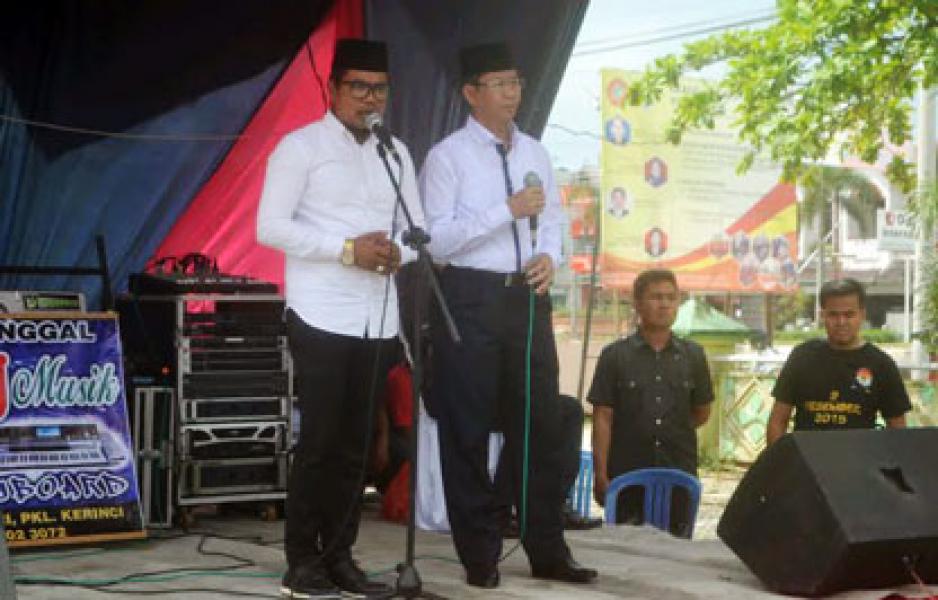 Tanpa Kehadiran Haza, Zukri-Anas Berorasi di Pembukaan Taman Sosialisasi Kampanye