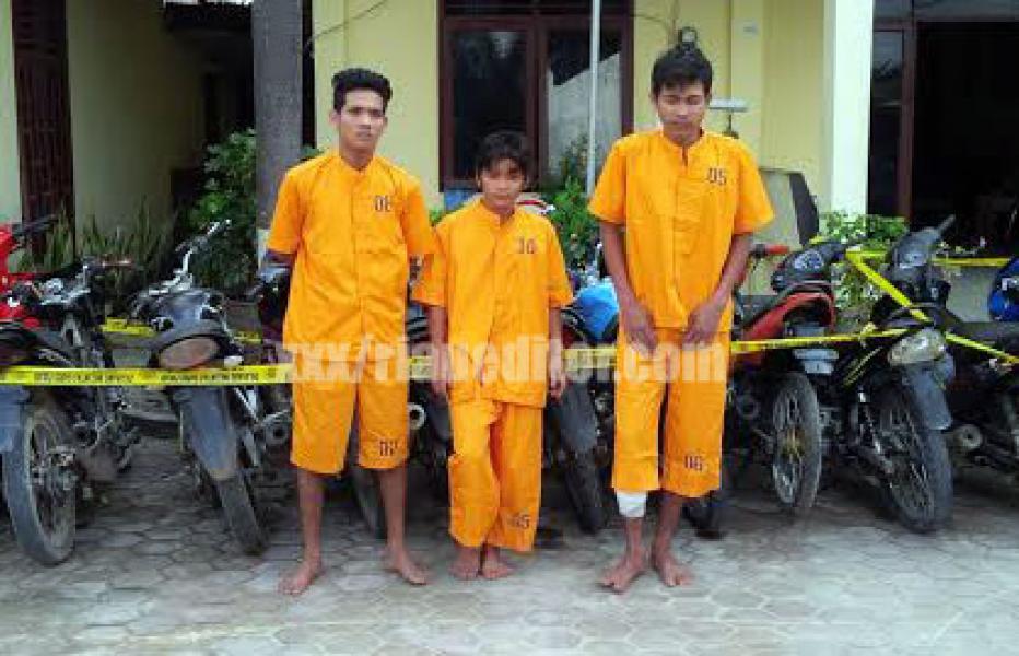 Tiga Komplotan Curanmor Kandis Dibekuk, Dua di Dor