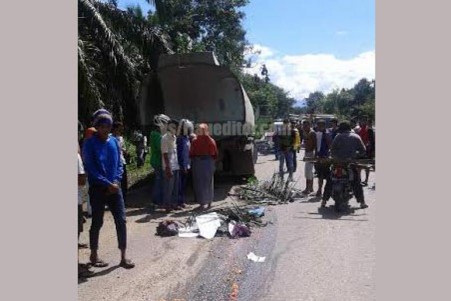 Truck Tangki Hantam Sepeda Motor Supra, Dua Pengendara Tewas di TKP