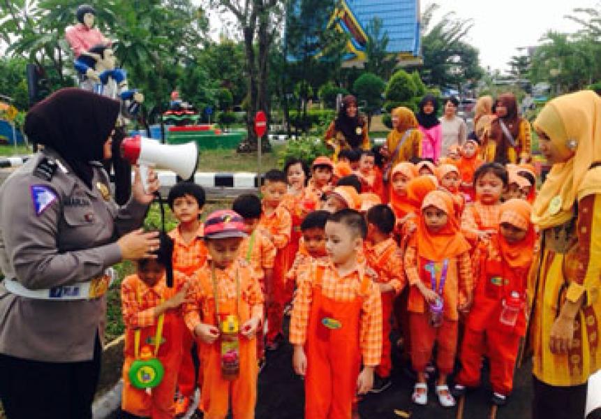 Unit Dikyasa Sat Lantas Polresta Pekanbaru Gelar Wisata Edukasi Usia Dini