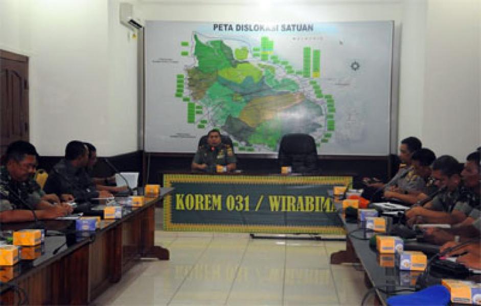 Danrem 031/Wirabima Gelar Rapat Koordinasi Giat Nusantara Bersatu