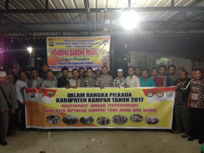 Kasat Binmas Polres Kampar Adakan Acara Ngobrol Bareng Polisi dan Warga Bukit Kemuning
