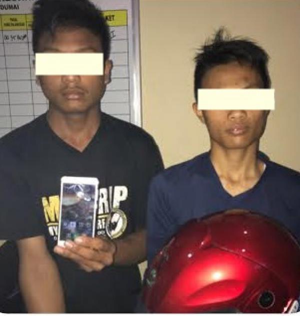 Polres Dumai Tangkap Dua Pelajar Pelaku Jambret 