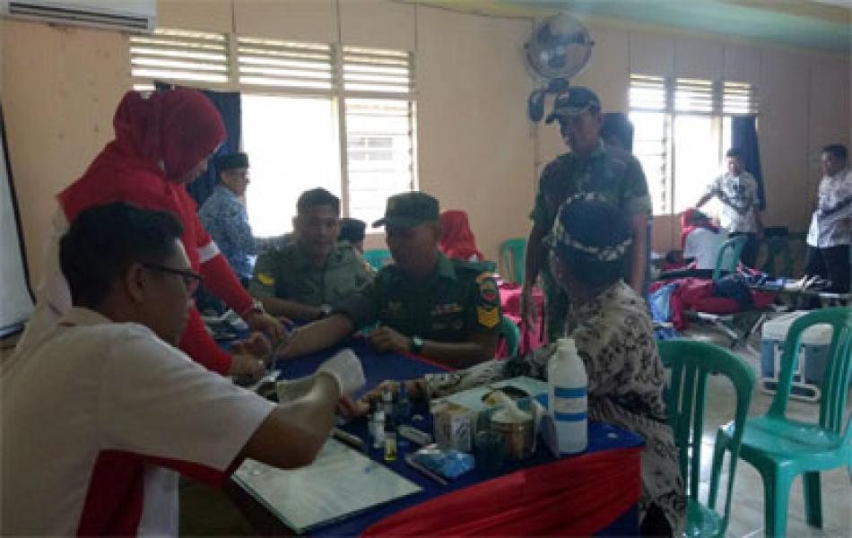 Koramil 07/Reteh Laksanakan Donor Darah Dalam Rangka Hari Juang Kartika