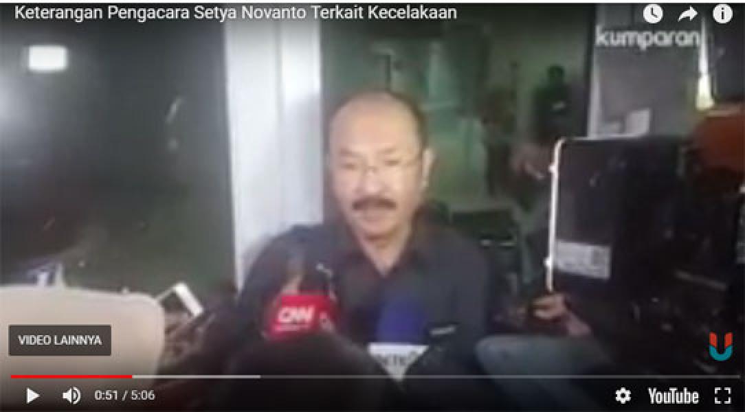Pengacara: Mobil Novanto Hancur cur cur, Tangan Luka Semua
