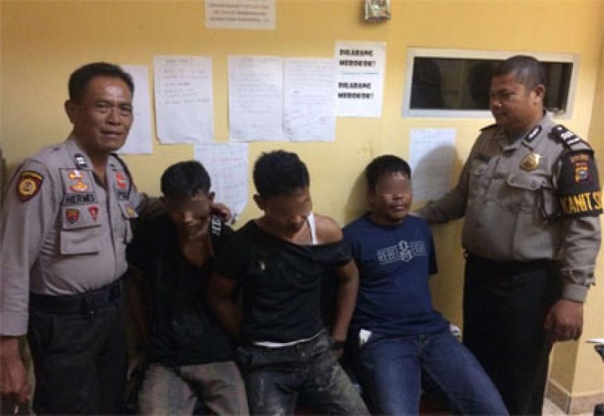Polres Pelalawan Tangkap Tiga Petani Usai Nyabu dan Mengganja     