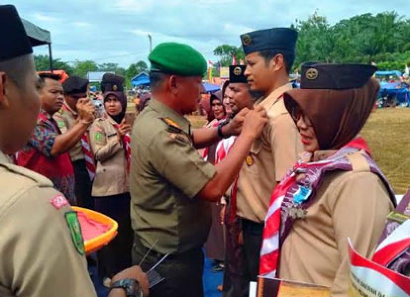 Danramil 02 Rambah Hadiri Perkemahan Jambore