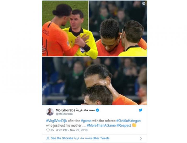 Ibunya Meninggal, Wasit Menangis di Pelukan Van Dijk